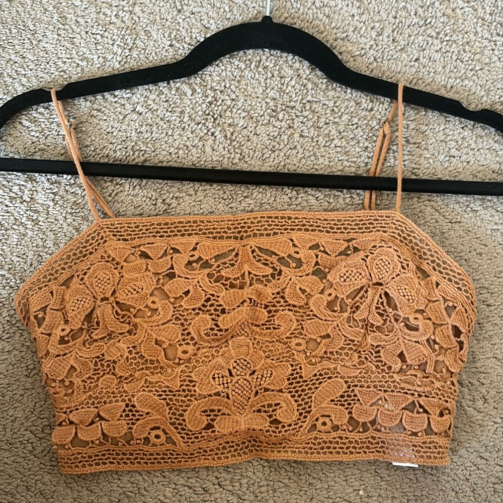 Free People Lyra bralette/crop top in tan size Small